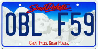SD license plate 0BLF59