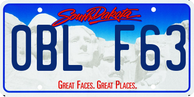 SD license plate 0BLF63