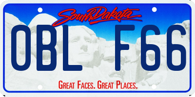 SD license plate 0BLF66
