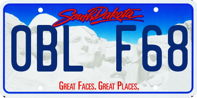 SD license plate 0BLF68