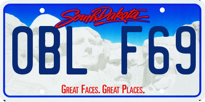 SD license plate 0BLF69
