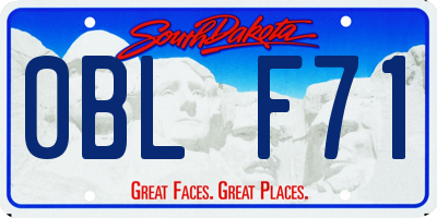 SD license plate 0BLF71