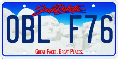 SD license plate 0BLF76