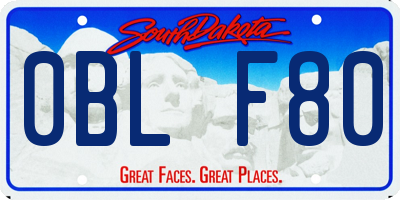 SD license plate 0BLF80
