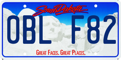 SD license plate 0BLF82