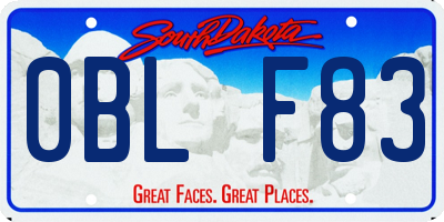 SD license plate 0BLF83