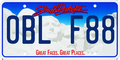SD license plate 0BLF88