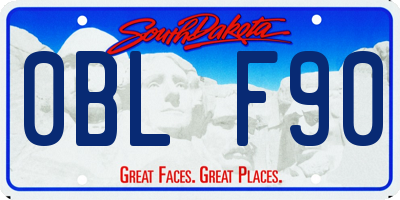 SD license plate 0BLF90