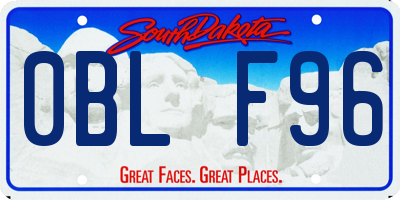 SD license plate 0BLF96