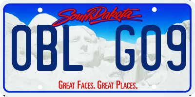 SD license plate 0BLG09