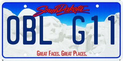 SD license plate 0BLG11