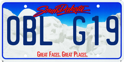 SD license plate 0BLG19
