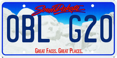 SD license plate 0BLG20
