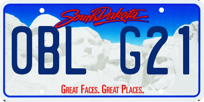 SD license plate 0BLG21