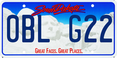 SD license plate 0BLG22