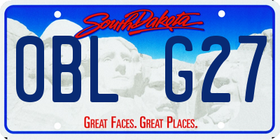 SD license plate 0BLG27