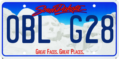 SD license plate 0BLG28