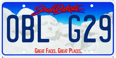 SD license plate 0BLG29