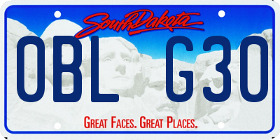 SD license plate 0BLG30