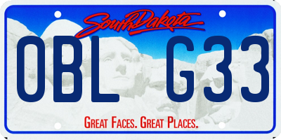 SD license plate 0BLG33
