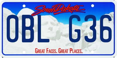 SD license plate 0BLG36