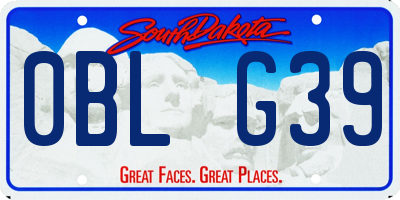 SD license plate 0BLG39