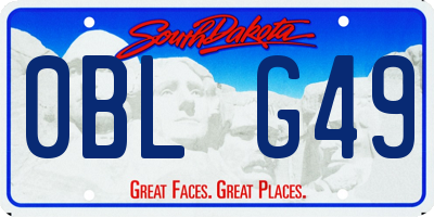 SD license plate 0BLG49