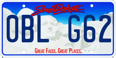 SD license plate 0BLG62