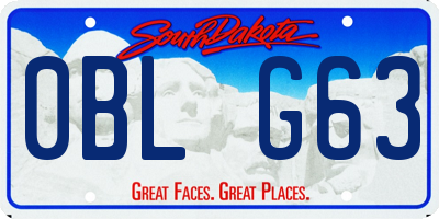 SD license plate 0BLG63
