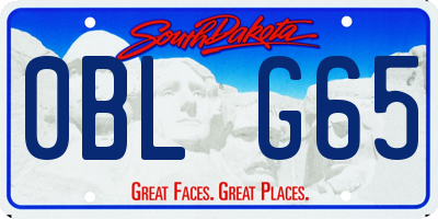 SD license plate 0BLG65