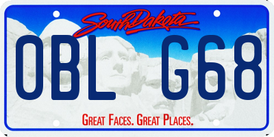 SD license plate 0BLG68