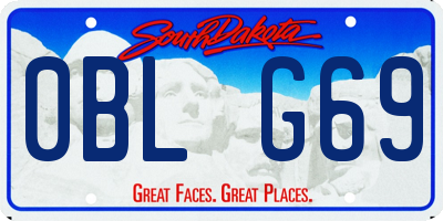 SD license plate 0BLG69