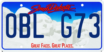 SD license plate 0BLG73