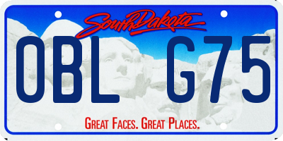 SD license plate 0BLG75