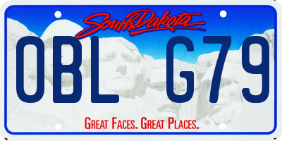 SD license plate 0BLG79