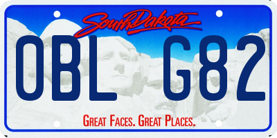 SD license plate 0BLG82