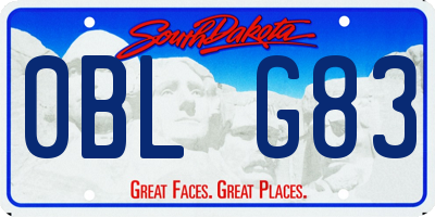 SD license plate 0BLG83
