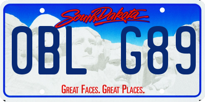 SD license plate 0BLG89