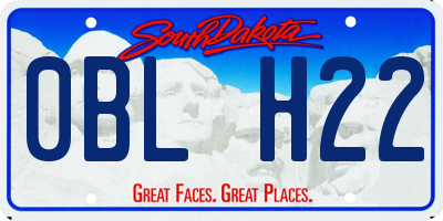 SD license plate 0BLH22
