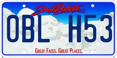 SD license plate 0BLH53