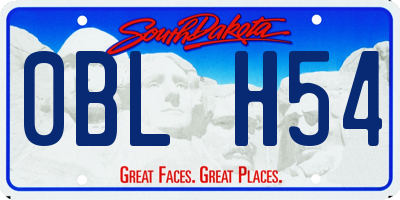 SD license plate 0BLH54