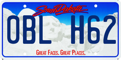 SD license plate 0BLH62