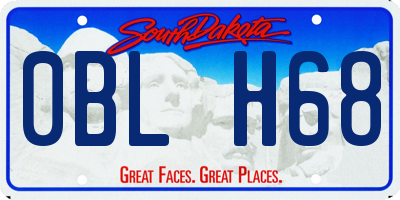SD license plate 0BLH68