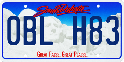 SD license plate 0BLH83