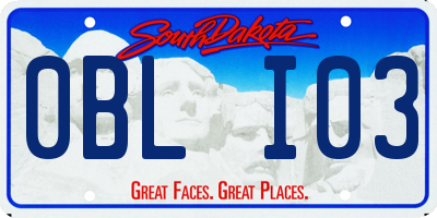 SD license plate 0BLI03