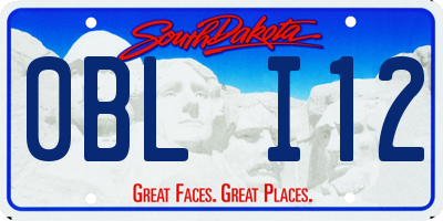 SD license plate 0BLI12