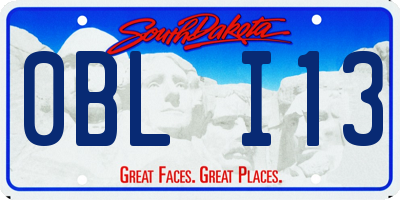SD license plate 0BLI13