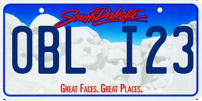 SD license plate 0BLI23