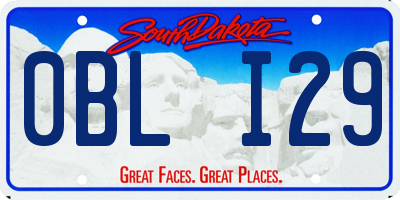 SD license plate 0BLI29