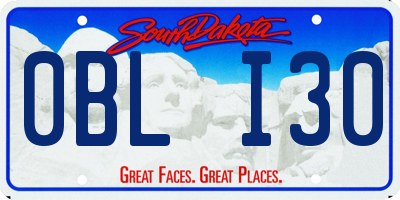 SD license plate 0BLI30